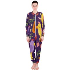 Exotic-seamless-pattern-with-parrots-fruits Onepiece Jumpsuit (ladies) by Simbadda