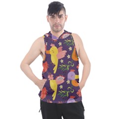 Exotic-seamless-pattern-with-parrots-fruits Men s Sleeveless Hoodie