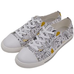 Doodle-seamless-pattern-with-autumn-elements Men s Low Top Canvas Sneakers by Simbadda