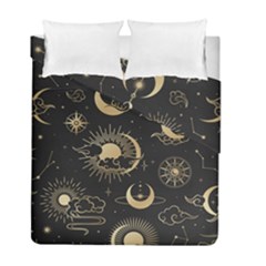 Asian-seamless-pattern-with-clouds-moon-sun-stars-vector-collection-oriental-chinese-japanese-korean Duvet Cover Double Side (full/ Double Size) by Simbadda