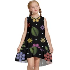 Embroidery-seamless-pattern-with-flowers Kids  Frill Swing Dress