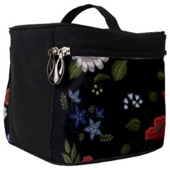 Floral-folk-fashion-ornamental-embroidery-pattern Make Up Travel Bag (big) by Simbadda