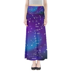 Realistic-night-sky-poster-with-constellations Full Length Maxi Skirt by Simbadda