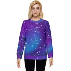 Realistic-night-sky-poster-with-constellations Hidden Pocket Sweatshirt by Simbadda