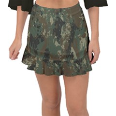 Camouflage-splatters-background Fishtail Mini Chiffon Skirt by Simbadda