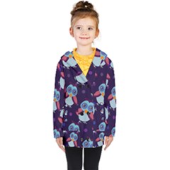 Owl-pattern-background Kids  Double Breasted Button Coat by Simbadda