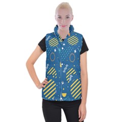 Flat-design-geometric-shapes-background Women s Button Up Vest by Simbadda