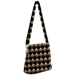 Golden-chess-board-background Zipper Messenger Bag by Simbadda