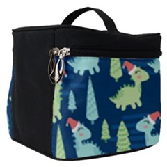 Cute-dinosaurs-animal-seamless-pattern-doodle-dino-winter-theme Make Up Travel Bag (small) by Simbadda