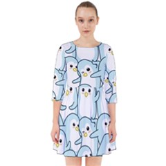 Penguins-pattern Smock Dress by Simbadda