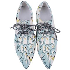 Penguins-pattern Pointed Oxford Shoes