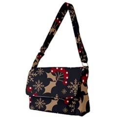 Christmas-pattern-with-snowflakes-berries Full Print Messenger Bag (s) by Simbadda