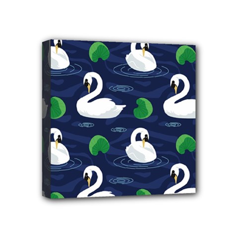 Swan-pattern-elegant-design Mini Canvas 4  x 4  (Stretched)