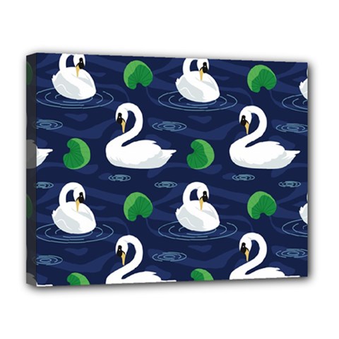 Swan-pattern-elegant-design Canvas 14  x 11  (Stretched)