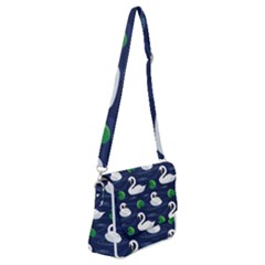 Swan-pattern-elegant-design Shoulder Bag with Back Zipper