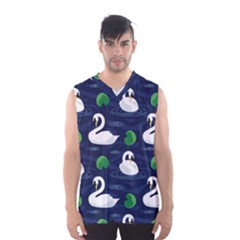 Swan-pattern-elegant-design Men s Basketball Tank Top