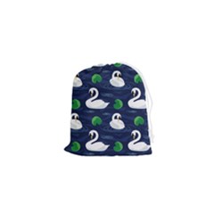 Swan-pattern-elegant-design Drawstring Pouch (XS)