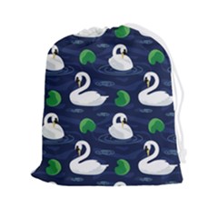 Swan-pattern-elegant-design Drawstring Pouch (2XL)