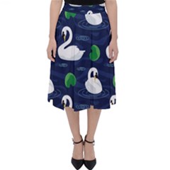 Swan-pattern-elegant-design Classic Midi Skirt