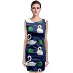 Swan-pattern-elegant-design Classic Sleeveless Midi Dress