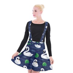 Swan-pattern-elegant-design Suspender Skater Skirt