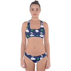 Swan-pattern-elegant-design Cross Back Hipster Bikini Set