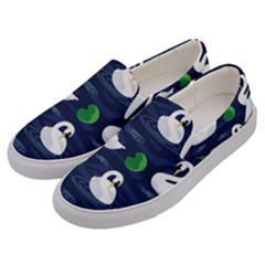 Swan-pattern-elegant-design Men s Canvas Slip Ons by Simbadda