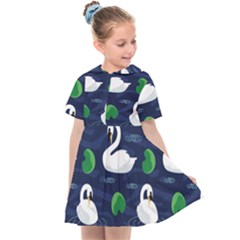 Swan-pattern-elegant-design Kids  Sailor Dress