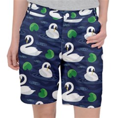 Swan-pattern-elegant-design Women s Pocket Shorts