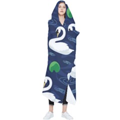 Swan-pattern-elegant-design Wearable Blanket