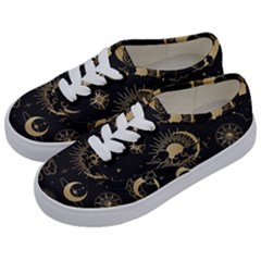 Asian Seamless Pattern With Clouds Moon Sun Stars Vector Collection Oriental Chinese Japanese Korean Kids  Classic Low Top Sneakers by Grandong