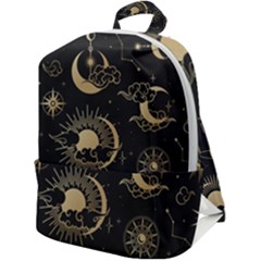 Asian Seamless Pattern With Clouds Moon Sun Stars Vector Collection Oriental Chinese Japanese Korean Zip Up Backpack by Grandong