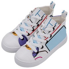 Sketch Line Art Doodles Design Kids  Mid-top Canvas Sneakers by Grandong