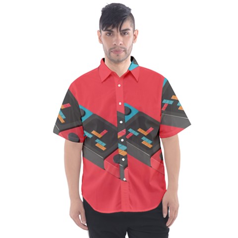 Gaming Console Video Men s Short Sleeve Shirt by Grandong