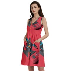 Gaming Console Video Sleeveless Dress With Pocket