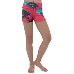 Gaming Console Video Kids  Lightweight Velour Yoga Shorts