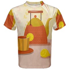 Tea Pot Cup Drawing Men s Cotton Tee by Grandong