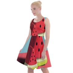 Strawberries Fruit Knee Length Skater Dress by Grandong