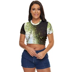 Branch Plant Shrub Green Natural Side Button Cropped Tee by Grandong