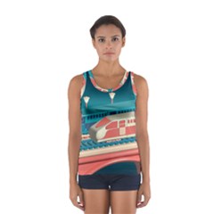 Bridge Transportation Train Toys Sport Tank Top 