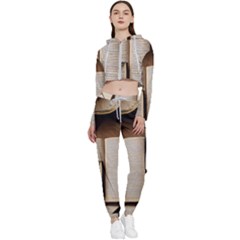 Generated Desk Book Inkwell Pen Cropped Zip Up Lounge Set by Grandong