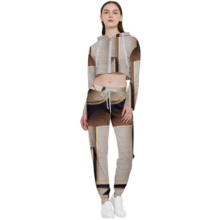 Generated Desk Book Inkwell Pen Cropped Zip Up Lounge Set