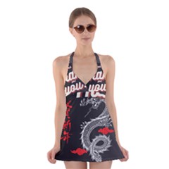 Dragon  Halter Dress Swimsuit 