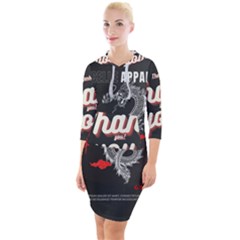 Dragon  Quarter Sleeve Hood Bodycon Dress