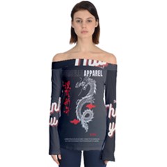 Dragon  Off Shoulder Long Sleeve Top