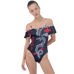 Dragon  Frill Detail One Piece Swimsuit