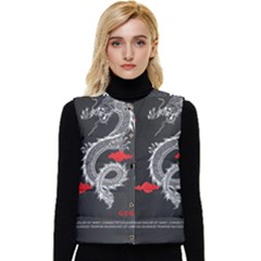 Dragon  Women s Button Up Puffer Vest by Sonugujjar