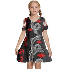 Dragon  Kids  Short Sleeve Tiered Mini Dress