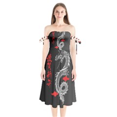 2 Untitled Design Shoulder Tie Bardot Midi Dress by Sonugujjar