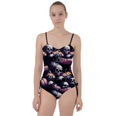 Halloween Party Skulls, Demonic Pumpkins Pattern Sweetheart Tankini Set by Casemiro